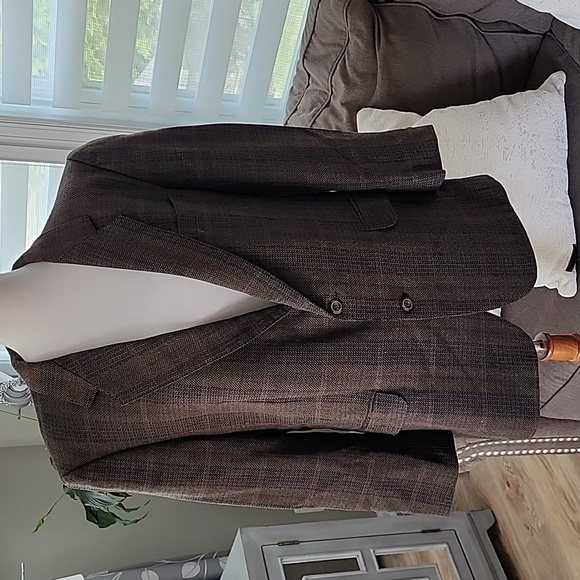 Vintage YSL Yves Saint Laurent rive gauche wool mohair brown blazer jacket large - Picture 1 of 15